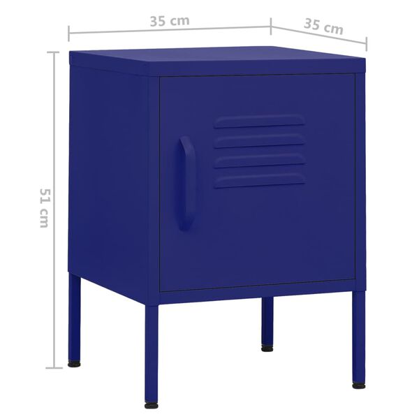 vidaXL Κομοδίνο Ναυτικό Μπλε 35 x 35 x 51 εκ. από Ατσάλι