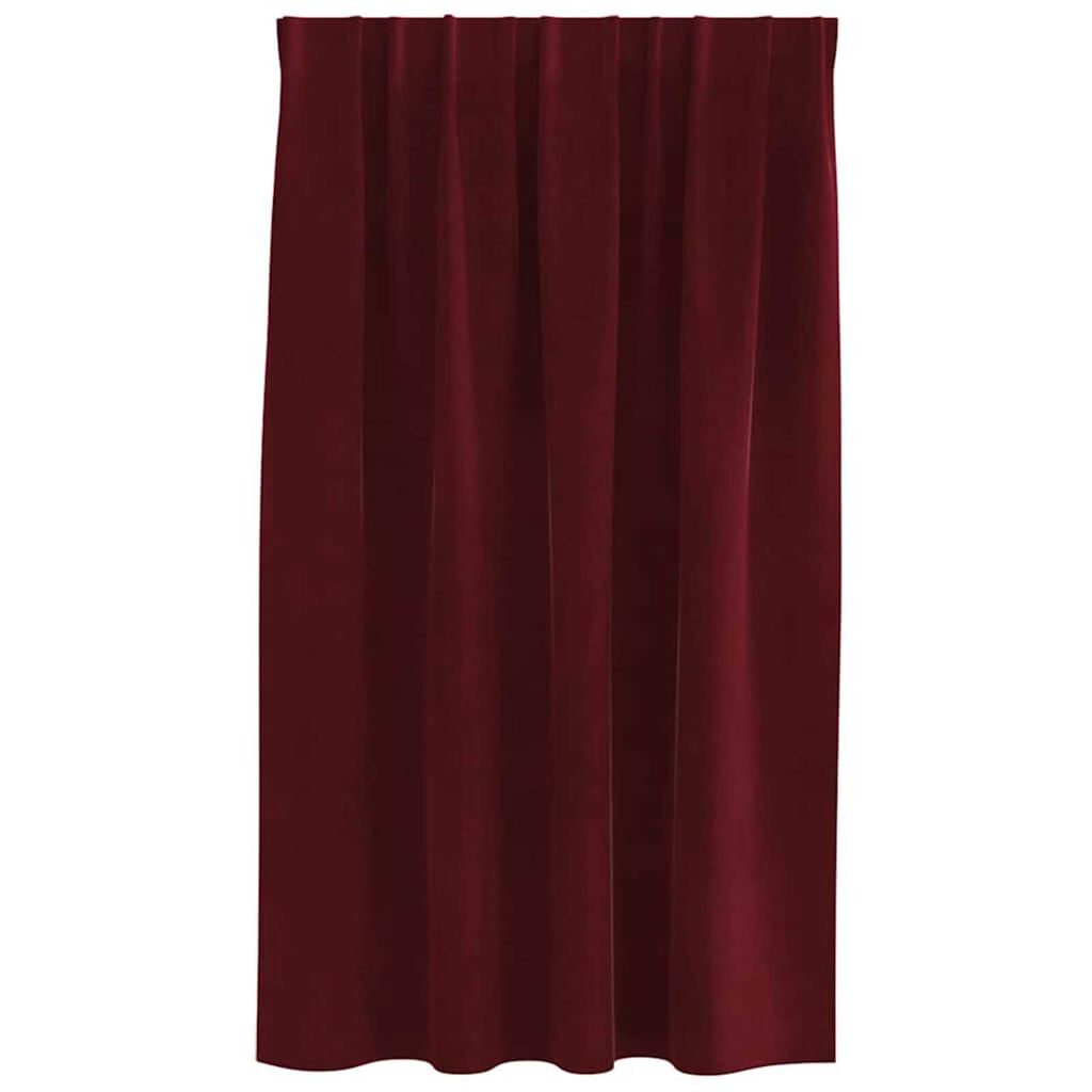 vidaXL Κουρτίνες με κουρτίνες 2 pcs Μπορντό 140 x 140 cm Βελούδο