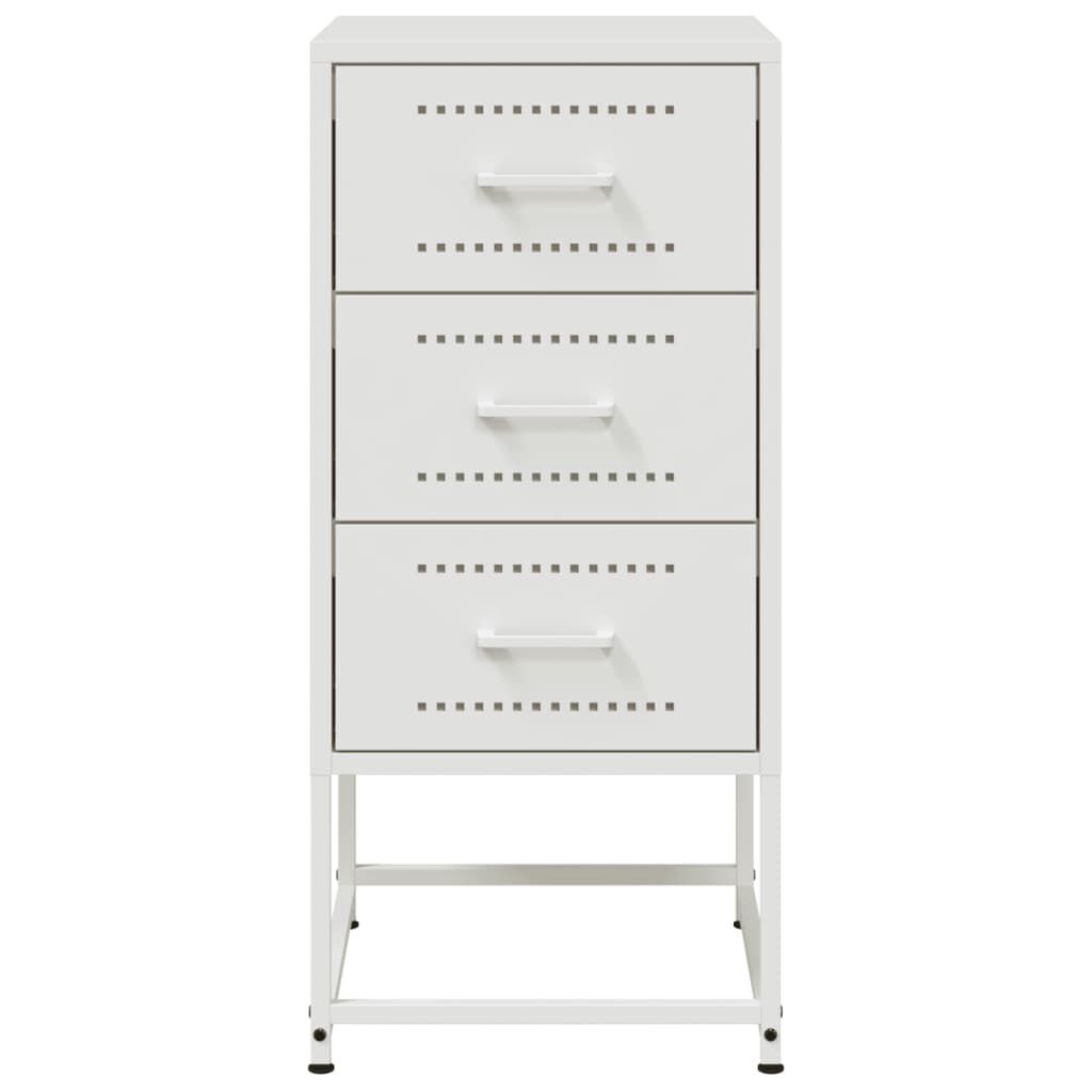 vidaXL Κομοδίνο Λευκό 36 x 39 x 78 εκ. από Χάλυβα