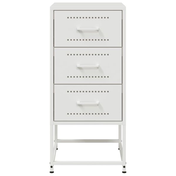 vidaXL Κομοδίνο Λευκό 36 x 39 x 78 εκ. από Χάλυβα