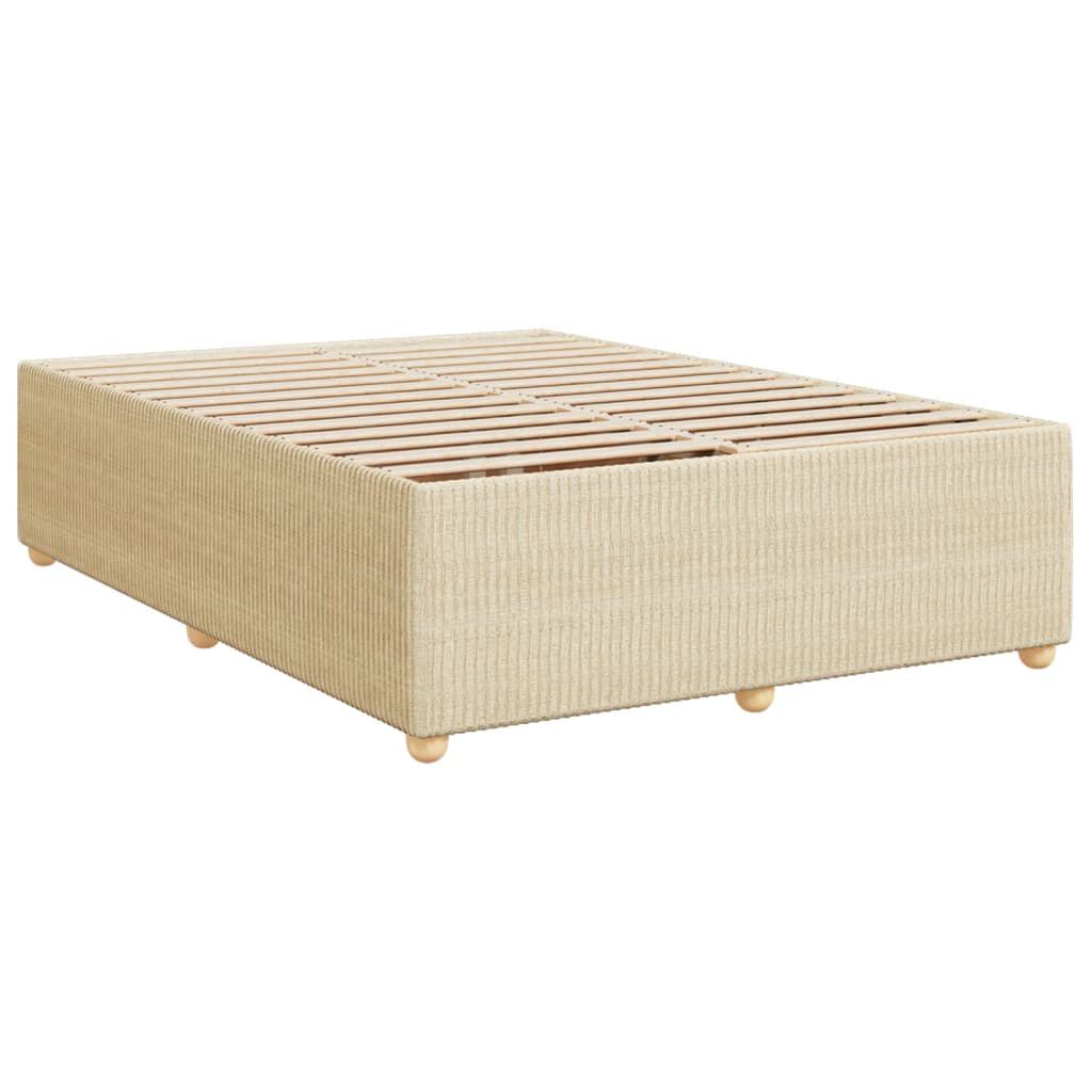 vidaXL Κρεβάτι Boxspring με Στρώμα Κρεμ 140x200 εκ. Υφασμάτινο