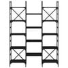 vidaXL Βιβλιοθήκη Μαύρη 127,5x28,5x172,5 εκ. από Επεξεργασμένο Ξύλο