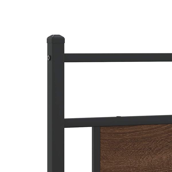 vidaXL Σκελετός Κρεβ. Χωρίς Στρώμα Καφέ Δρυς 200x200 εκ. Μεταλλικό