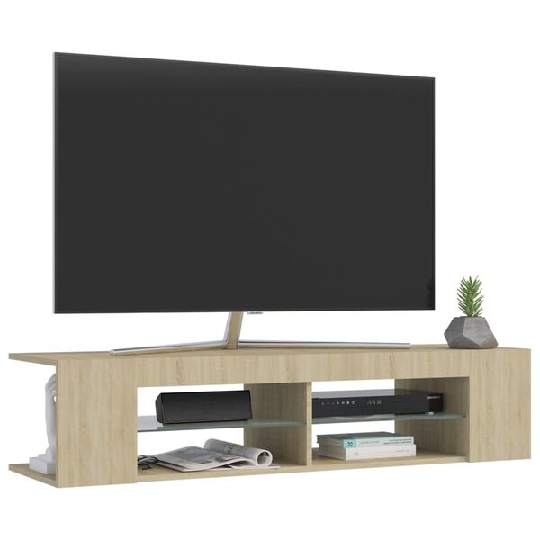 vidaXL Έπιπλο Τηλεόρασης με LED Sonoma Δρυς 135x39x30 εκ.
