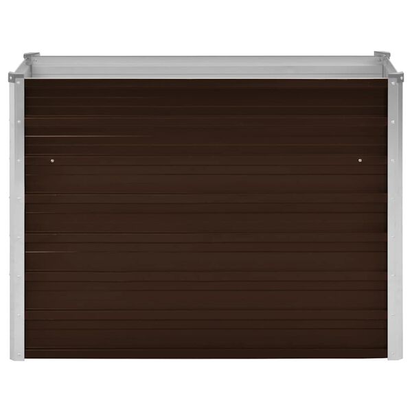 vidaXL Ζαρντινιέρα Υπερυψωμένη Καφέ 100x40x77 εκ. Γαλβανισμ. Χάλυβας