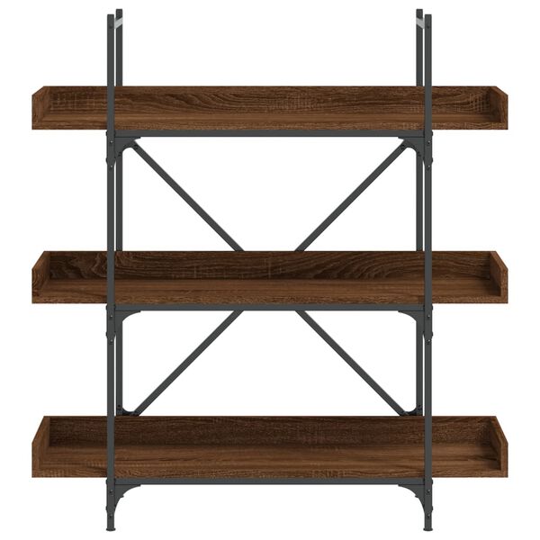 vidaXL Βιβλιοθήκη 3 Επιπέδων Καφέ Δρυς 100x33x108,5 εκ. Επεξεργ. Ξύλο