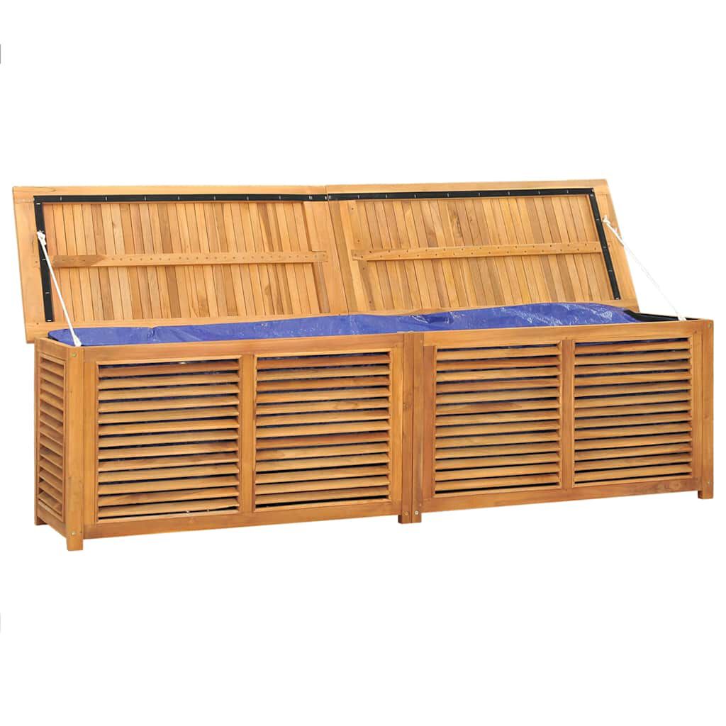 vidaXL Μπαούλο Αποθήκευσης Κήπου με Τσάντα 200x50x55εκ Μασίφ Ξύλο Teak