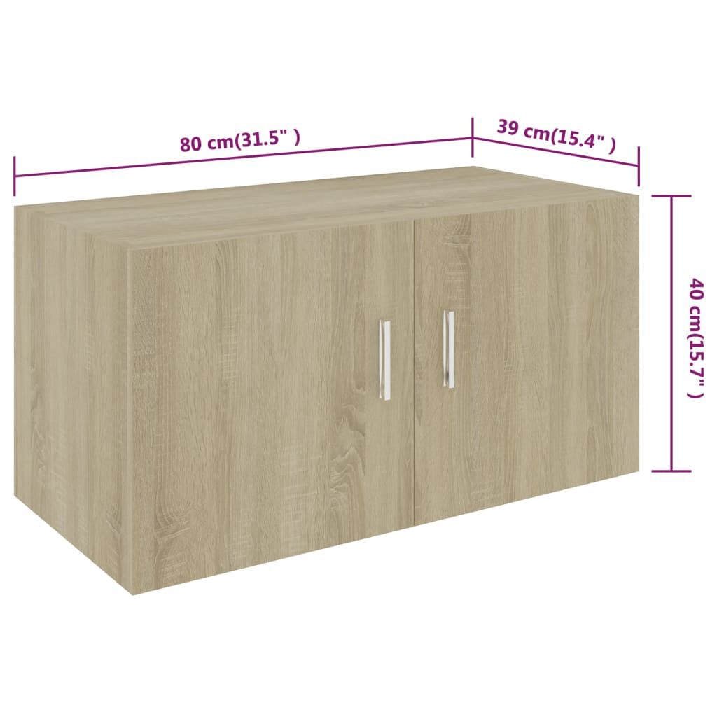 vidaXL Ντουλάπι Επιτοίχιο Sonoma Δρυς 80 x 39 x 40 εκ. από Επεξ. Ξύλο