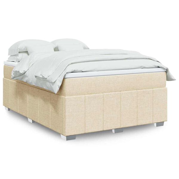 vidaXL &Kappa;&rho;&epsilon;&beta;ά&tau;&iota; Boxspring &mu;&epsilon; &Sigma;&tau;&rho;ώ&mu;&alpha; &Kappa;&rho;&epsilon;&mu; 140x190 &epsilon;&kappa;. &Upsilon;&phi;&alpha;&sigma;&mu;ά&tau;&iota;&nu;&omicron;