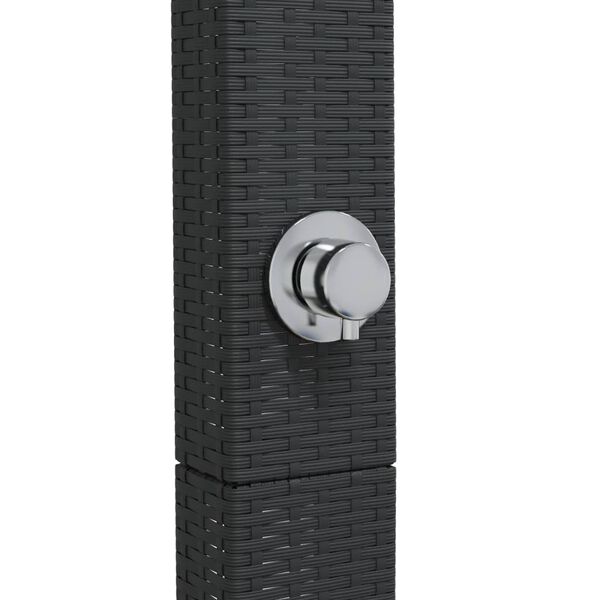 vidaXL Ντους Εξ. Χώρου Μαύρο 50x55x224εκ. Συνθετικό Ρατάν/Ξύλο Ακακίας