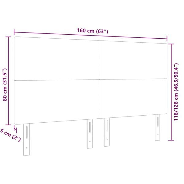 vidaXL Κεφαλάρι με κεφαλάρι Ανοιχτό γκρι 160 cm Ύφασμα Ριμπ