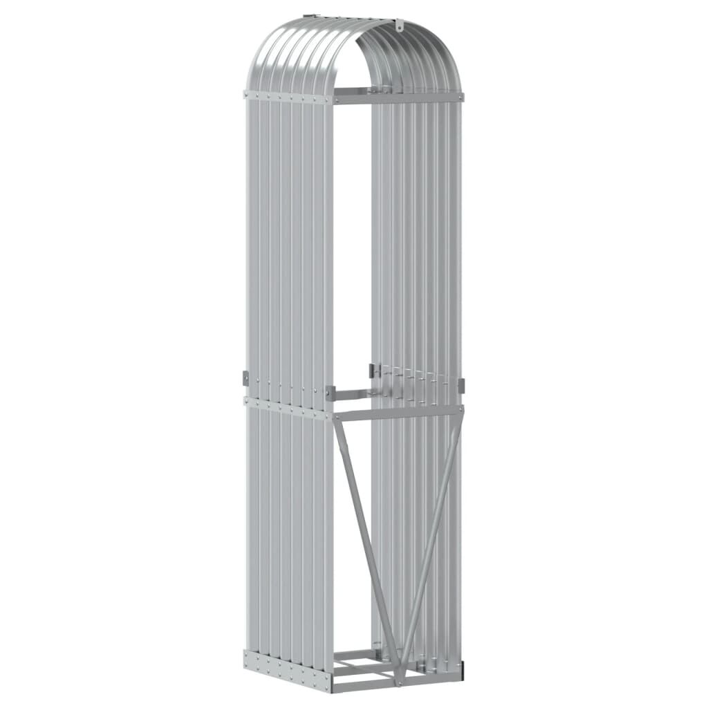 vidaXL Ξυλοθήκη Ασημί 40x45x170 εκ. από Γαλβανισμένο Ατσάλι