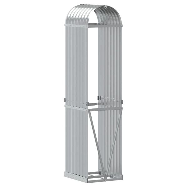 vidaXL Ξυλοθήκη Ασημί 40x45x170 εκ. από Γαλβανισμένο Ατσάλι
