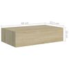vidaXL Ράφι Επιτοίχιο με Συρτάρι Χρώμα Δρυός 40 x 23,5 x 10εκ. από MDF