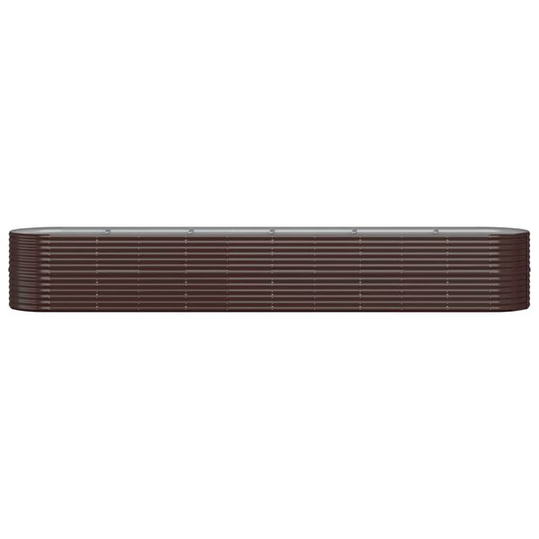 vidaXL Ζαρντινιέρα Καφέ 440x80x68 εκ. Ατσάλι με Ηλεκτρ. Βαφή Πούδρας