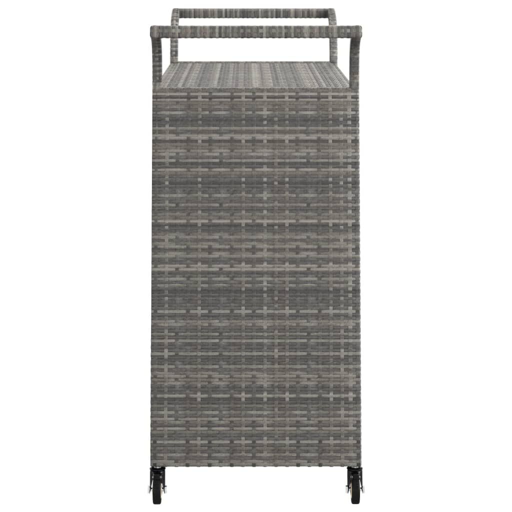 vidaXL Τρόλεϊ Μεταφοράς με Συρτάρι Γκρι 100x45x97 εκ. Συνθετικό Ρατάν