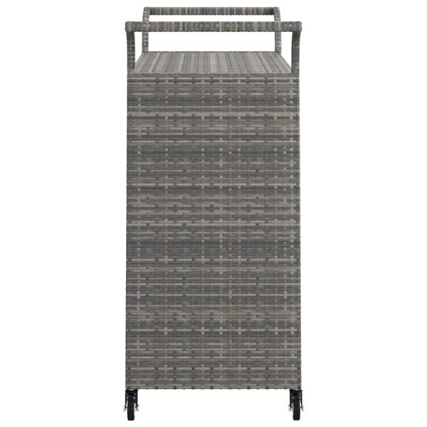 vidaXL Τρόλεϊ Μεταφοράς με Συρτάρι Γκρι 100x45x97 εκ. Συνθετικό Ρατάν