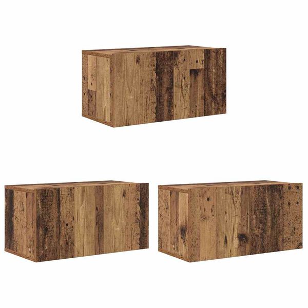 vidaXL Ντουλάπι TV 3 pcs Καφέ 60 x 30 x 30 cm Επεξεργασμένο ξύλο