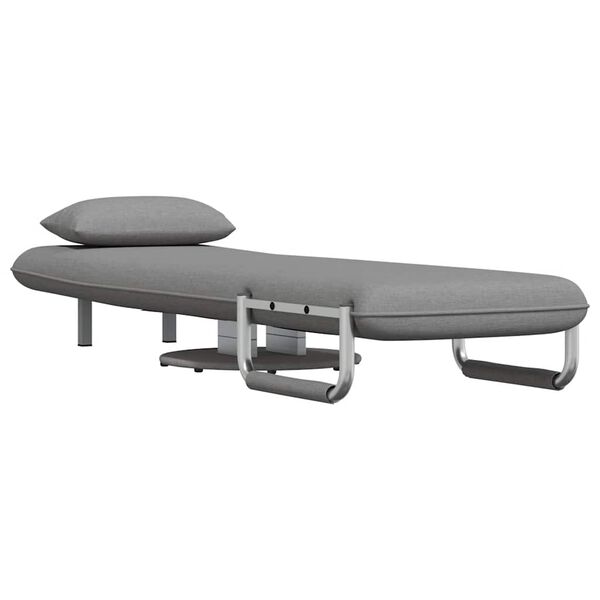 vidaXL Πολυθρόνα Κρεβάτι Περιστρεφόμενη Ανοιχτό Γκρι Υφασμάτινη