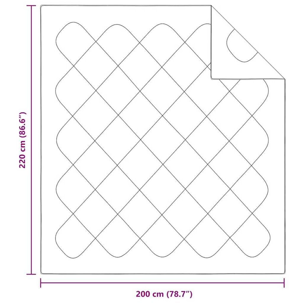 vidaXL Σετ Κουβέρτας με μαξιλάρι 3 pcs Λευκό 200 x 220 cm Μικροΐνες