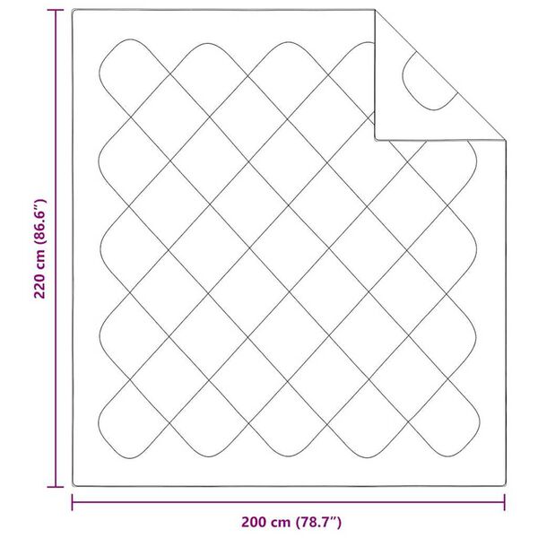 vidaXL Σετ Κουβέρτας με μαξιλάρι 3 pcs Λευκό 200 x 220 cm Μικροΐνες