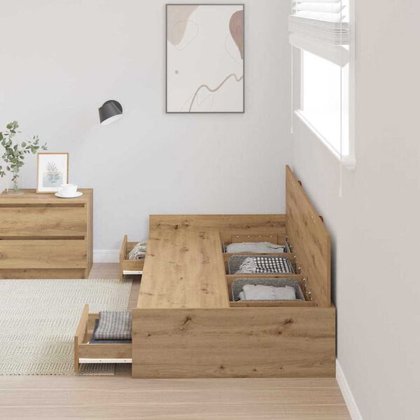 Κρεβάτι με αποθηκευτικό χώρο με κεφαλάρι Artisan Oak 80 x 200 cm