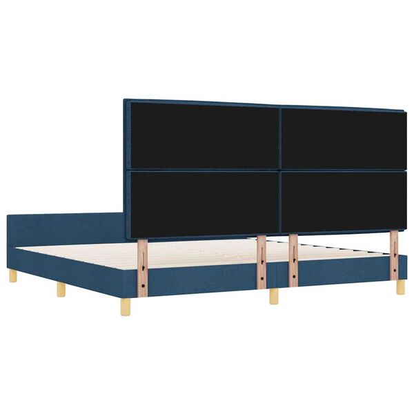 vidaXL Σκελετός Κρεβατιού με κεφαλάρι Μπλε 200 x 200 cm ύφασμα