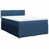 vidaXL Κρεβάτι Boxspring με Στρώμα Μπλε 160x200 εκ. Υφασμάτινο