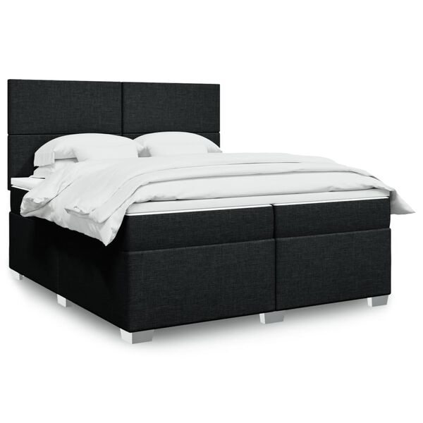 vidaXL &Kappa;&rho;&epsilon;&beta;ά&tau;&iota; Boxspring &mu;&epsilon; &Sigma;&tau;&rho;ώ&mu;&alpha; &Mu;&alpha;ύ&rho;&omicron; 200x200 &epsilon;&kappa;. &Upsilon;&phi;&alpha;&sigma;&mu;ά&tau;&iota;&nu;&omicron;