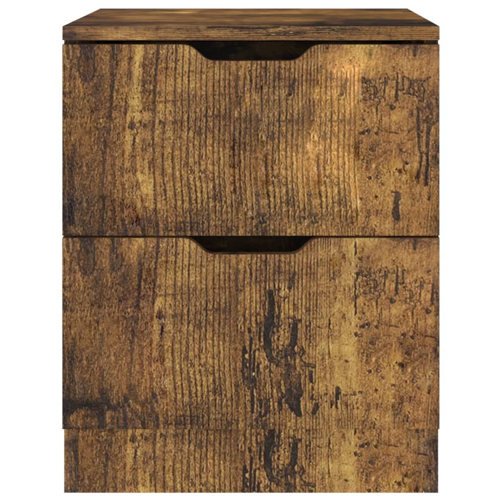 vidaXL Κομοδίνα 2 τεμ. Καπνιστή Δρυς 40 x 40 x 50 εκ. Επεξεργ. Ξύλο