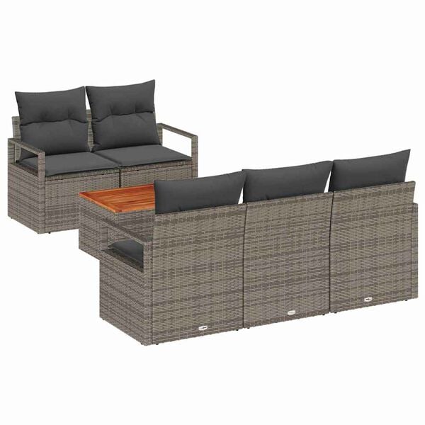vidaXL Σετ Καναπέ Κήπου 6 pcs Γκρι