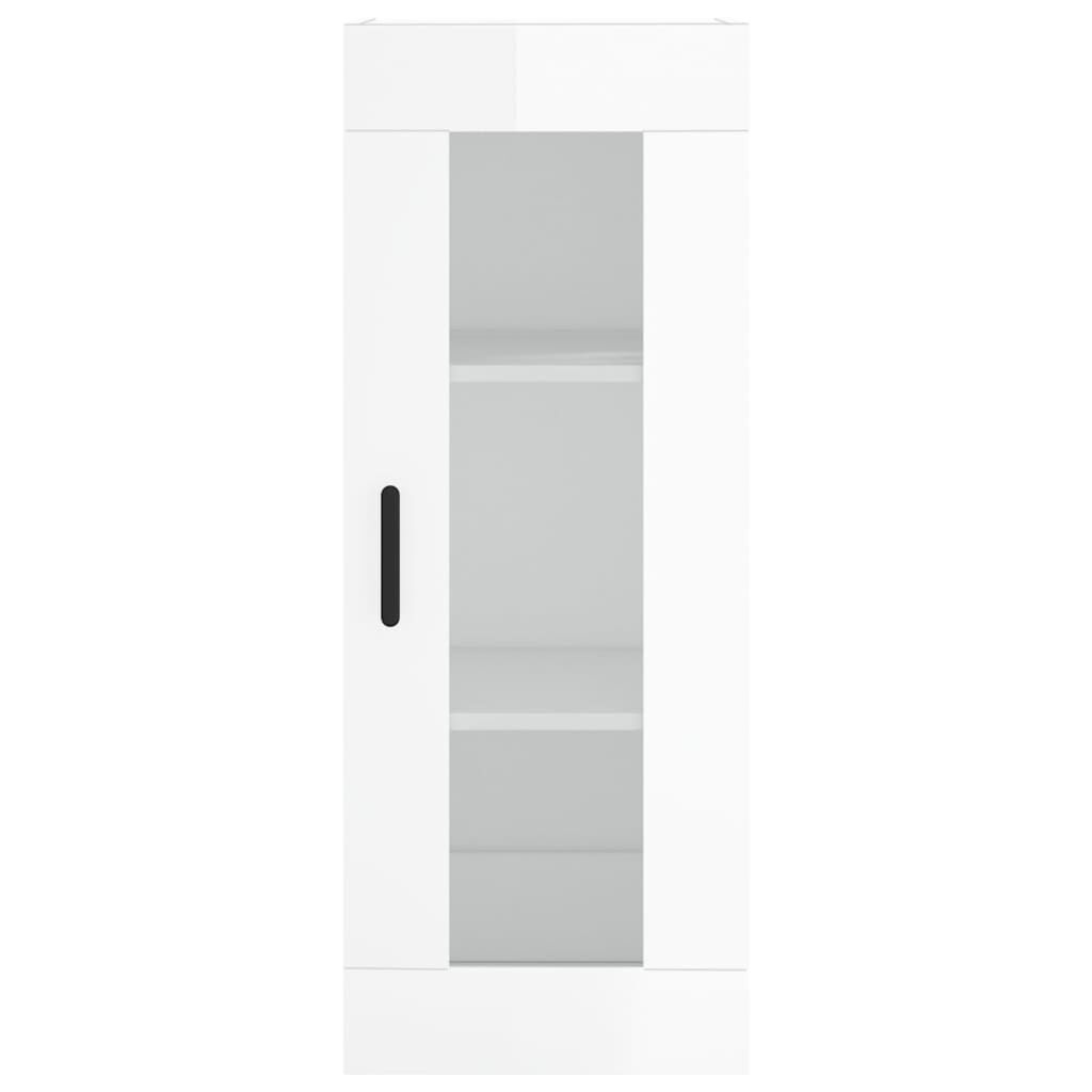 vidaXL Ντουλάπι Γυαλ. Λευκό 34,5 x 34 x 180 εκ. από Επεξεργασμένο Ξύλο