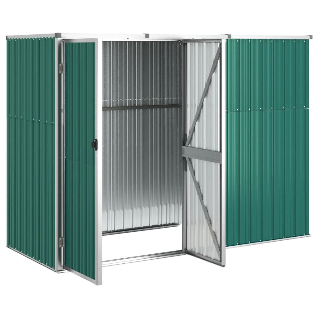vidaXL Αποθήκη Εργαλείων Κήπου Πράσινη 225x89x161 εκ. Γαλβαν. Ατσάλι