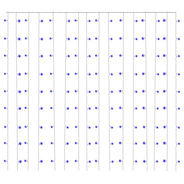 vidaXL &Kappa;&omicron;&upsilon;&rho;&tau;ί&nu;&alpha; LED &Phi;&omega;&tau;ά&kappa;&iota;&alpha; 300 LED &Mu;&pi;&lambda;&epsilon; 3 x 3 &mu;. 8 &Lambda;&epsilon;&iota;&tau;&omicron;&upsilon;&rho;&gamma;ί&epsilon;&sigmaf;