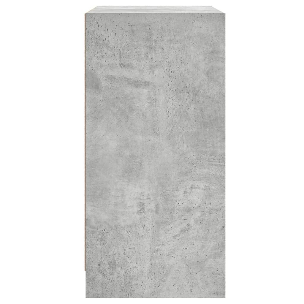 vidaXL Βοηθητικό Ντουλάπι Γκρι Σκυροδ. 68x37x75,5 εκ. Γυάλινες Πόρτες