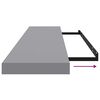 vidaXL Ράφια Τοίχου 4 τεμ. Γκρι 120x23,5x3,8 εκ. MDF