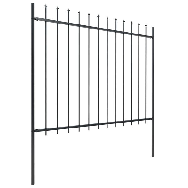 vidaXL Κάγκελα Περίφραξης με Λόγχες Μαύρα 6,8 x 1,5 μ. από Χάλυβα