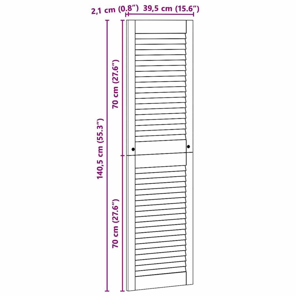 vidaXL Πόρτες Ντουλάπας με πόρτα 4 pcs Καφέ 140.5 x 39.5 x 2.1 εκ