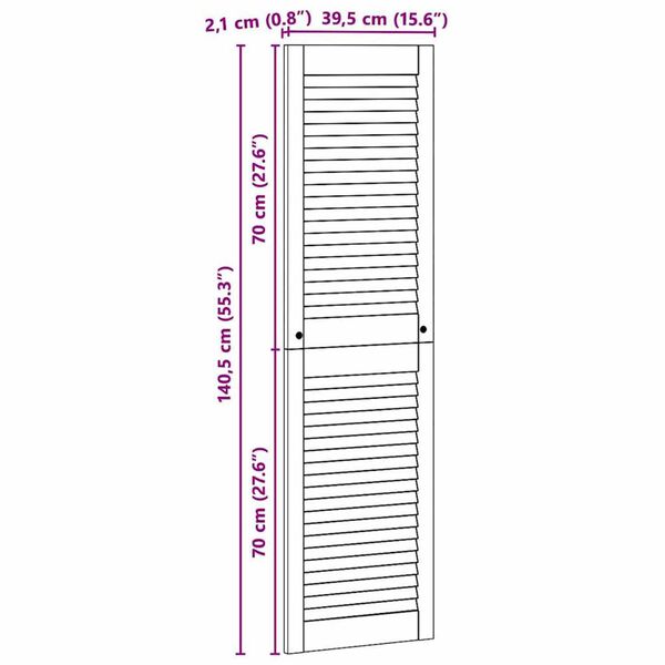 vidaXL Πόρτες Ντουλάπας με πόρτα 4 pcs Καφέ 140.5 x 39.5 x 2.1 εκ