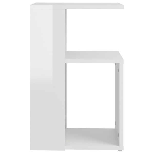 vidaXL Τραπέζι Βοηθητικό Γυαλιστερό Λευκό 36 x 30 x 56 εκ. Επεξ. Ξύλο