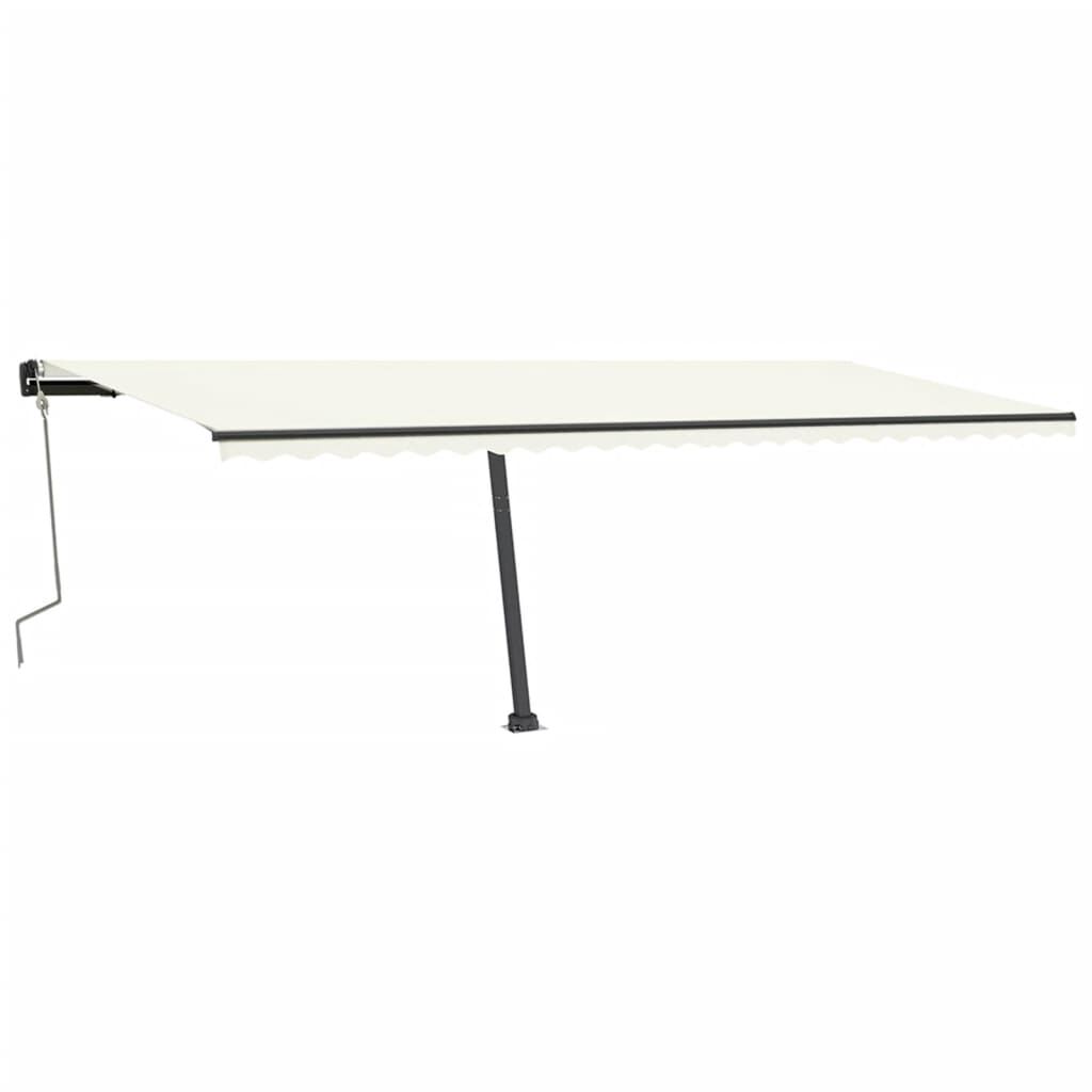 vidaXL Τέντα Συρόμενη Χειροκίνητη με LED Κρεμ 600 x 350 εκ.