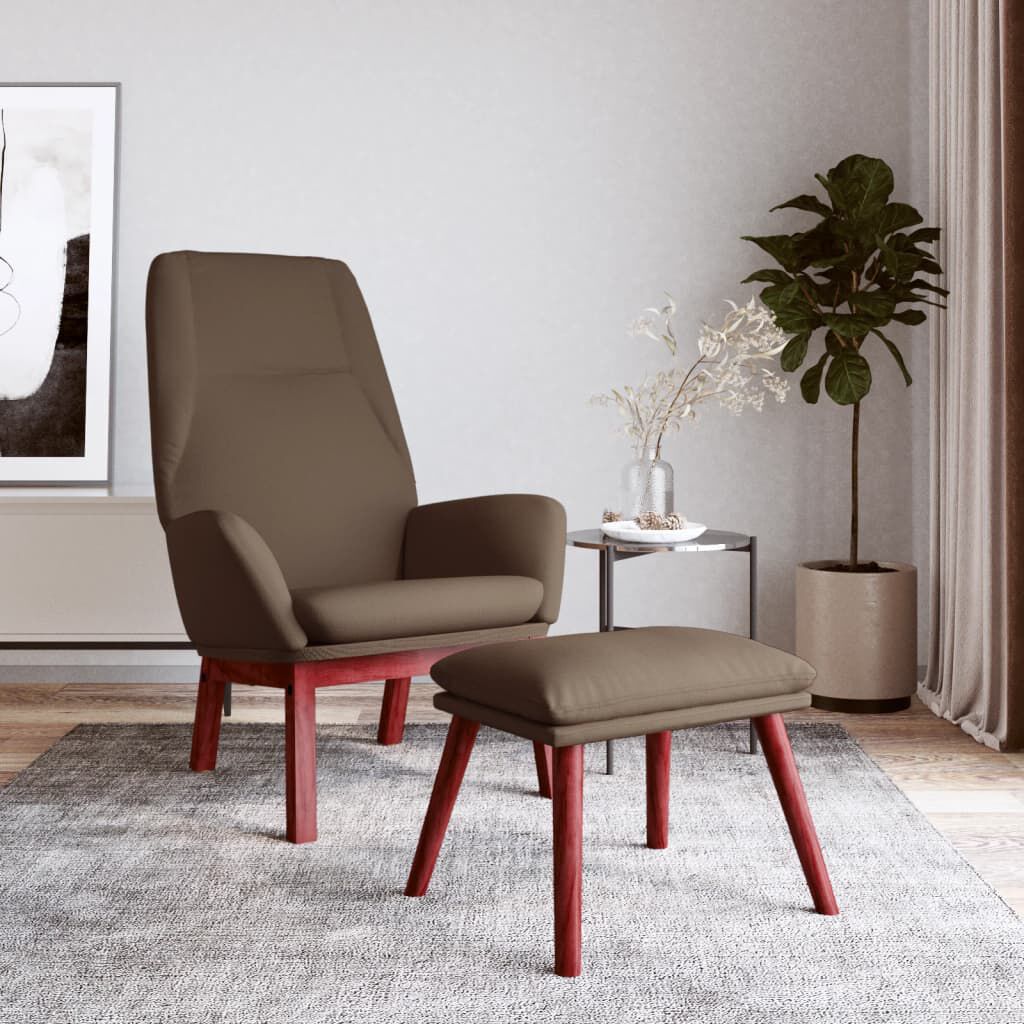 vidaXL Πολυθρόνα Relax Taupe Υφασμάτινη με Υποπόδιο