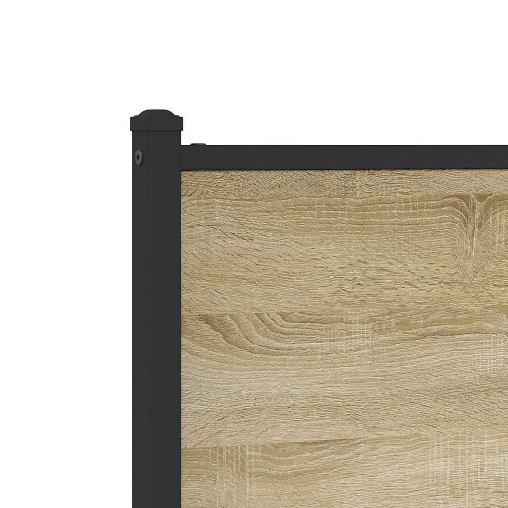 vidaXL Σκελετός Κρεβ. Χωρίς Στρώμα Sonoma Δρυς 140x200 εκ. Μεταλλικό