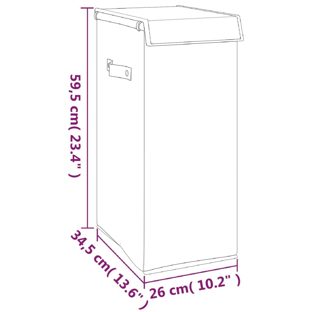 vidaXL Καλάθι Απλύτων Πτυσσόμενο Γκρι 26x34,5x59,5 εκ. Συνθετικό Λινό