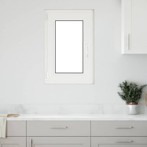 vidaXL Παράθυρο Υπογείου "RISOR" 50x75 εκ. Ανακλινόμενο & Περιστρεφόμενο DIN Αριστερά Λευκό