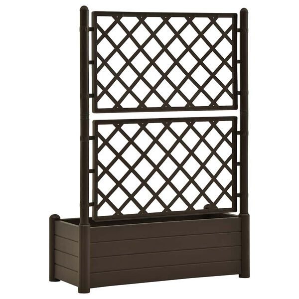 vidaXL Ζαρντινιέρα Κήπου με Καφασωτό Μόκα 100 x 43 x 142 εκ. από PP