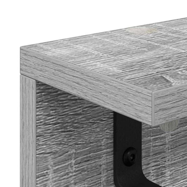 vidaXL Τοίχου Κρεμάστρα με ράφι Γκρι sonoma 100 x 10.5 x 10.5 εκ