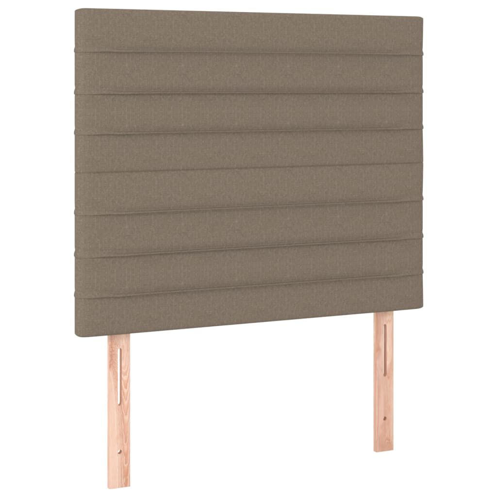 vidaXL Κρεβάτι Boxspring με Στρώμα & LED Taupe 90x200 εκ. Υφασμάτινο