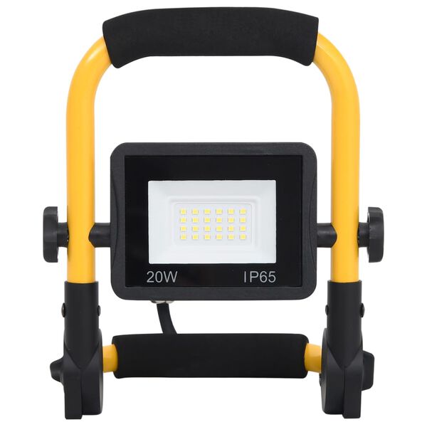 vidaXL Προβολέας LED με Λαβή Θερμό Λευκό 20 W