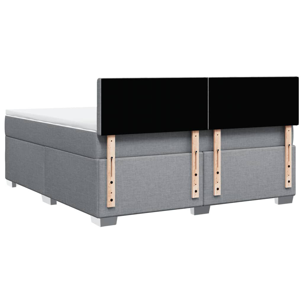 vidaXL Κρεβάτι Boxspring με Στρώμα Ανοιχτό Γκρι 180x200 εκ. Υφασμάτινο